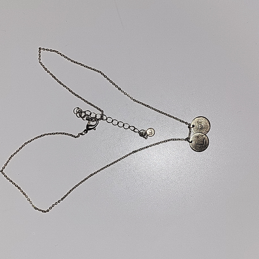 LC Lauren conrad "L" and heart disc pendant dainty gold necklace